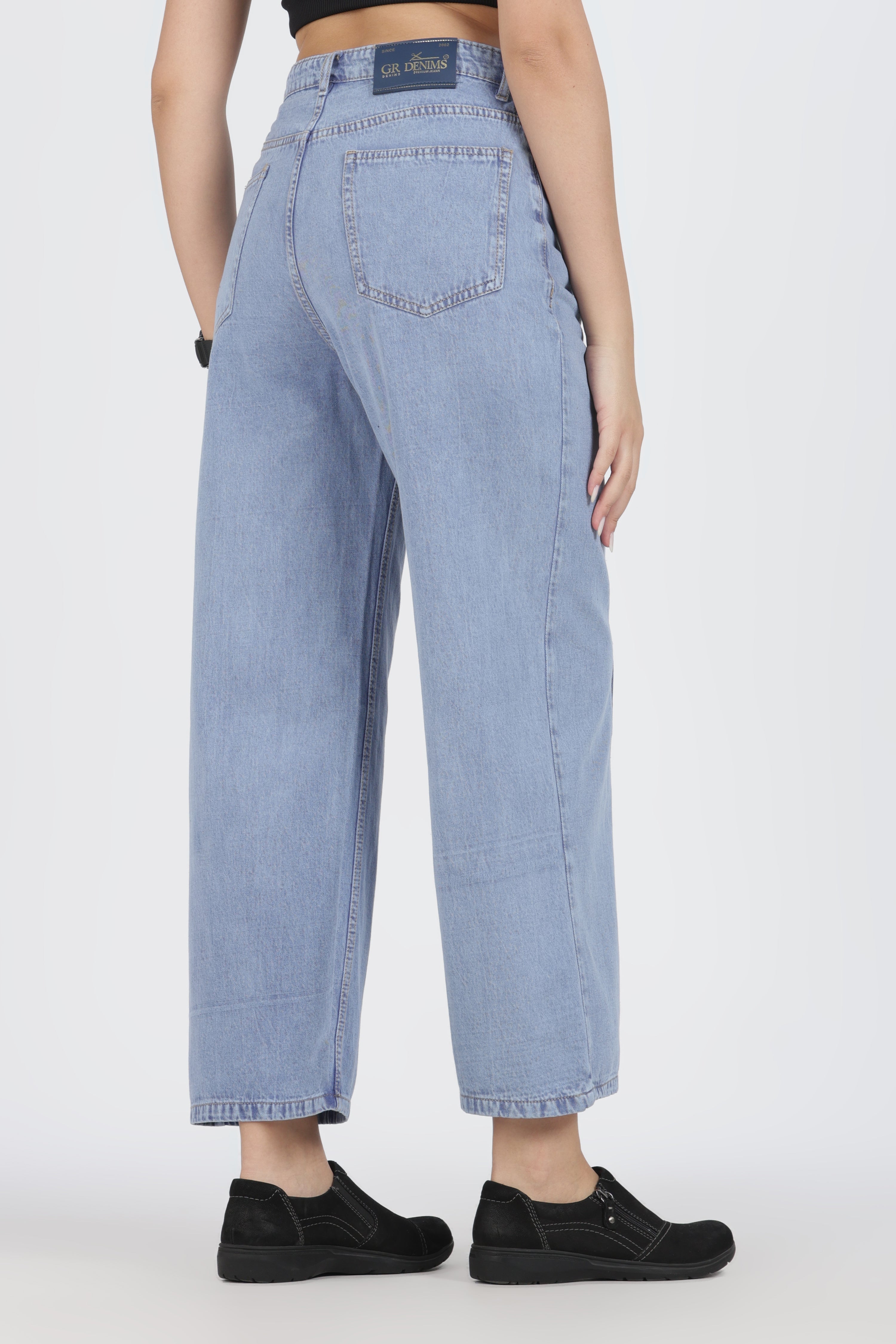 The Front-Seam Wide Leg Jean - Denim Cotton