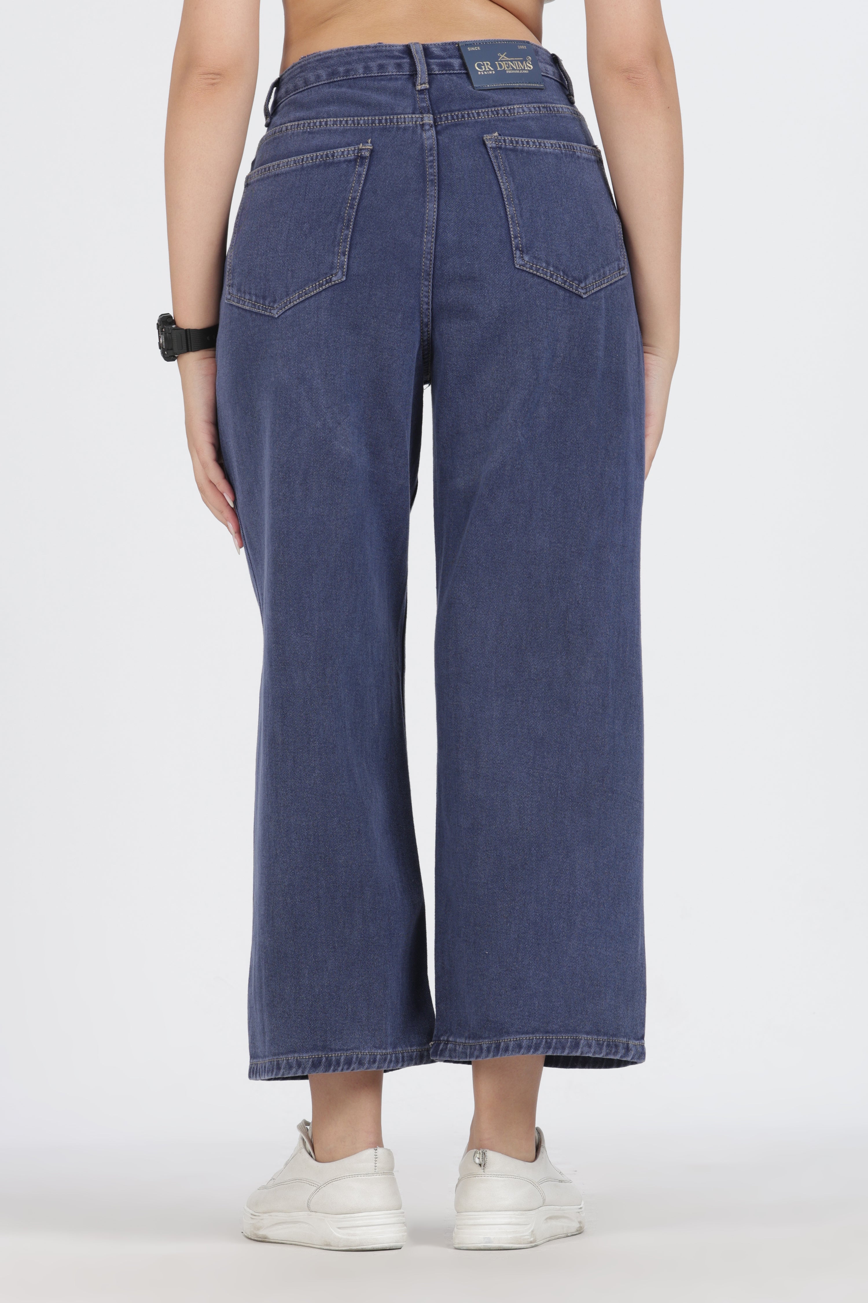 The Indigo Front-Seam Wide Leg Jean - Denim Cotton